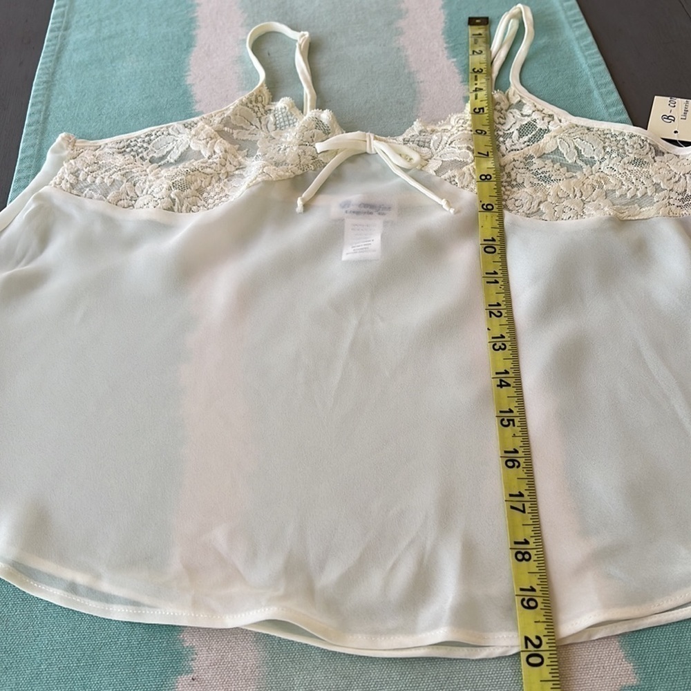 B-Comfee Lingerie Co Sheer Pale Yellow Lace Cami Lingerie Top NWT - Picture 6 of 7